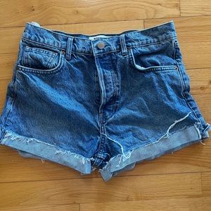 Reformation Charlie cuffed high rise jean shorts size 28